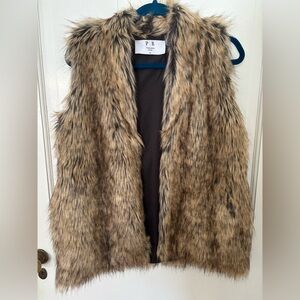 Faux Fur Vest in Brown and Black
